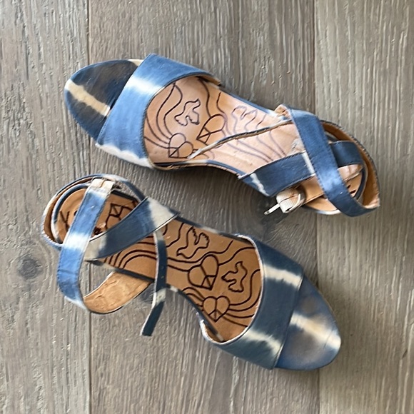 UNIONBAY Tie Dye Cork Ankle Wrap Wedge Sandal -8.5 - Picture 3 of 12